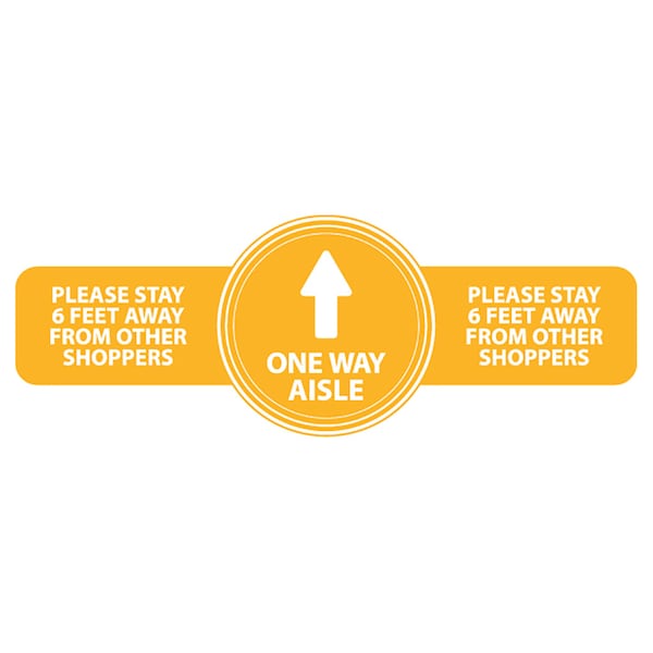 Identity Group One Way Aisle, Yellow, 15" 8634XY
